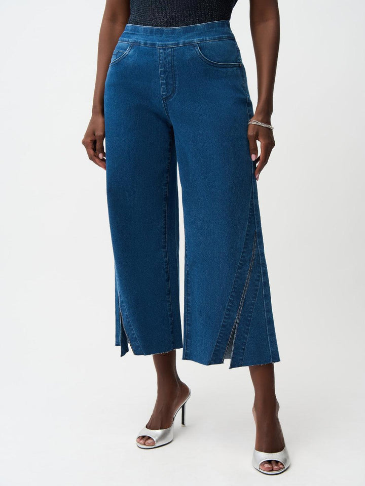 Joseph Ribkoff Cropped Jeans In Denim Blue 261957-Nicola Ross