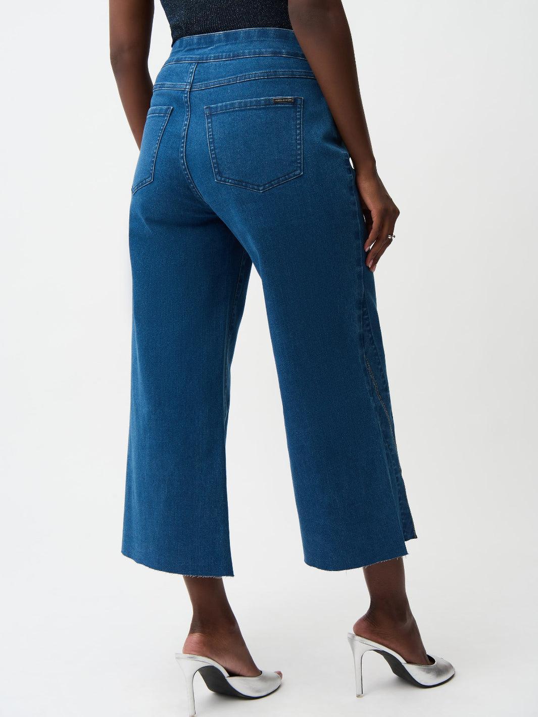 Joseph Ribkoff Cropped Jeans In Denim Blue 261957-Nicola Ross