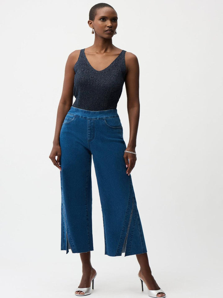 Joseph Ribkoff Cropped Jeans In Denim Blue 261957-Nicola Ross