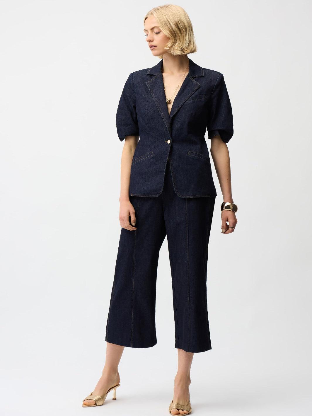 Joseph Ribkoff Denim Blazer In Dark Denim 261968-Nicola Ross