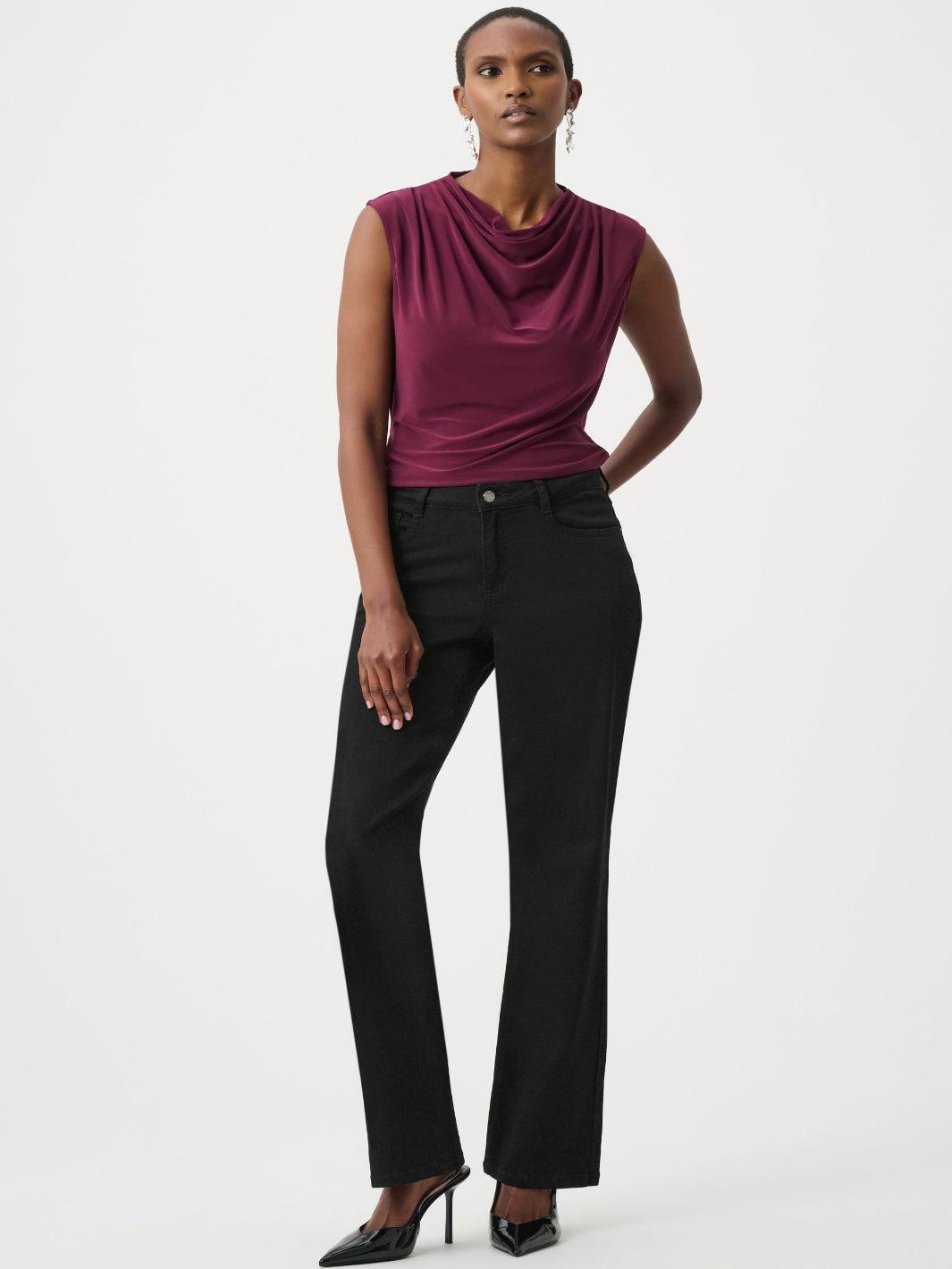 Joseph Ribkoff Drape Neck Top In Elderberry 263140-Nicola Ross