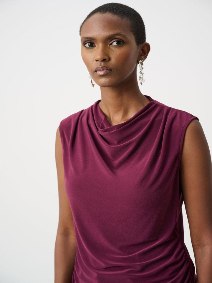 Joseph Ribkoff Drape Neck Top In Elderberry 263140-Nicola Ross