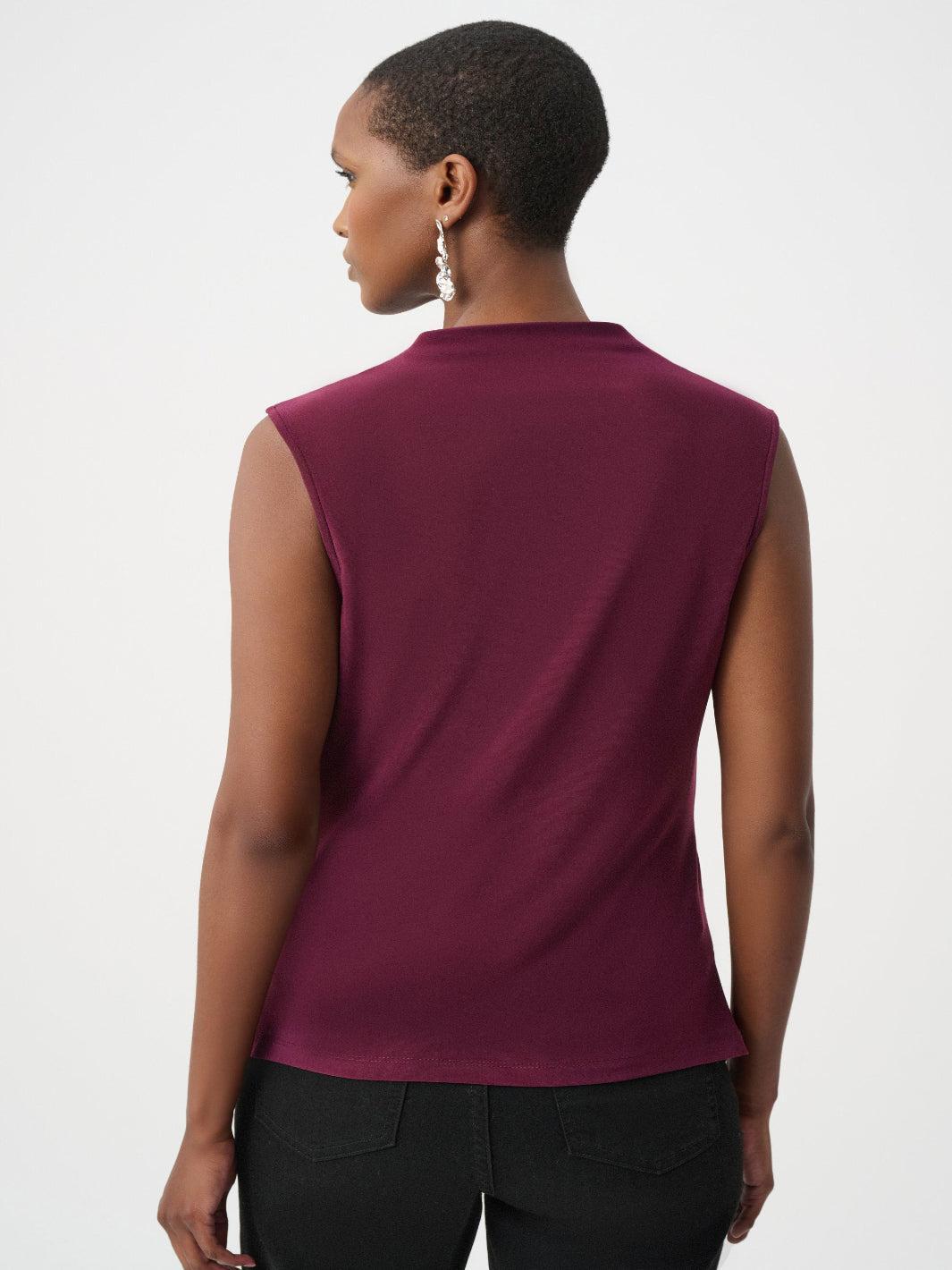 Joseph Ribkoff Drape Neck Top In Elderberry 263140-Nicola Ross