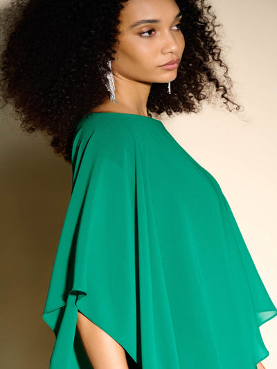Joseph Ribkoff - Draped Chiffon Top in Green 233769-Nicola Ross