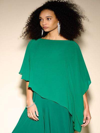 Joseph Ribkoff - Draped Chiffon Top in Green 233769-Nicola Ross