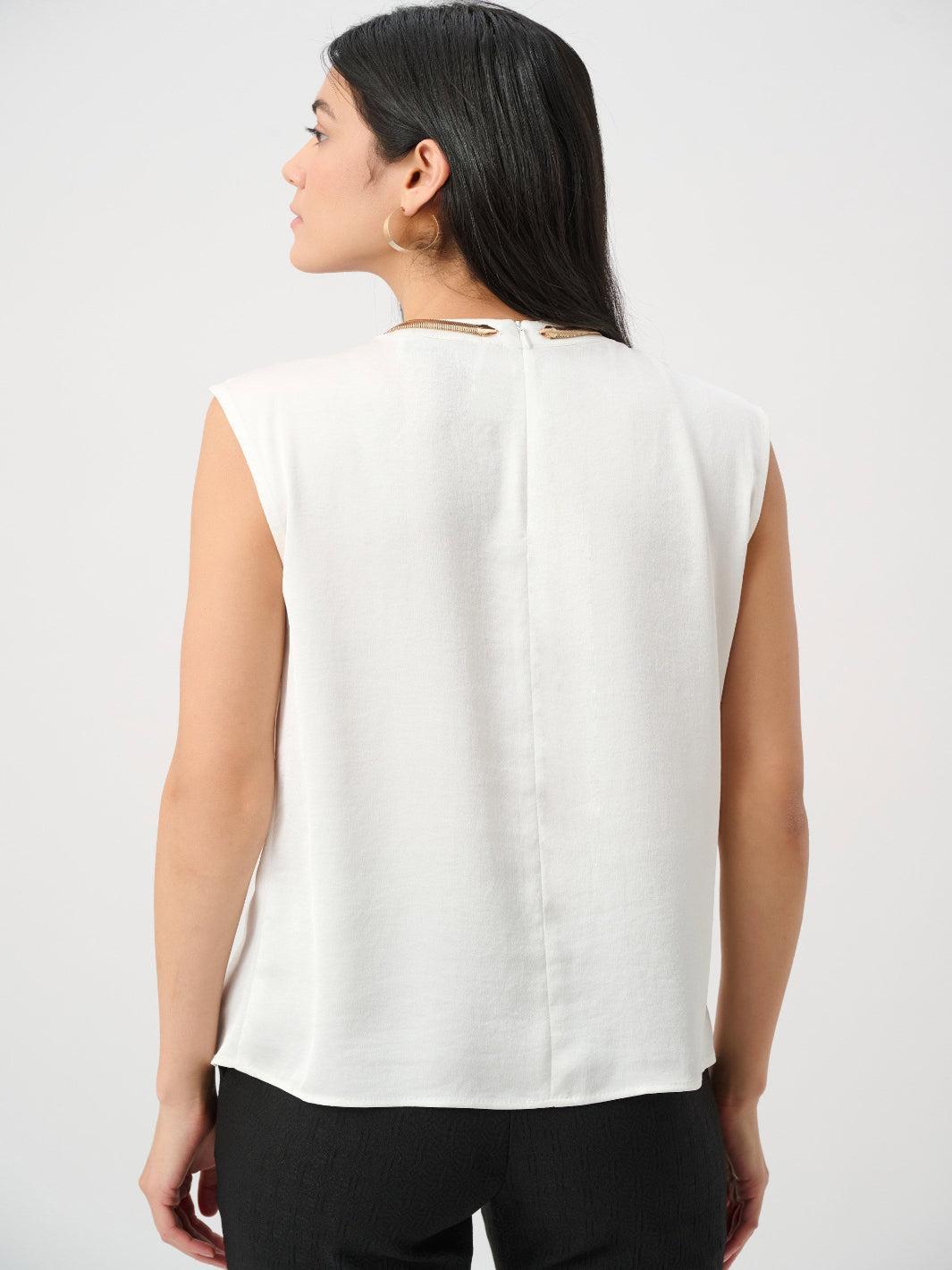 Joseph Ribkoff Draped Neck Top In Winter White 263168-Nicola Ross