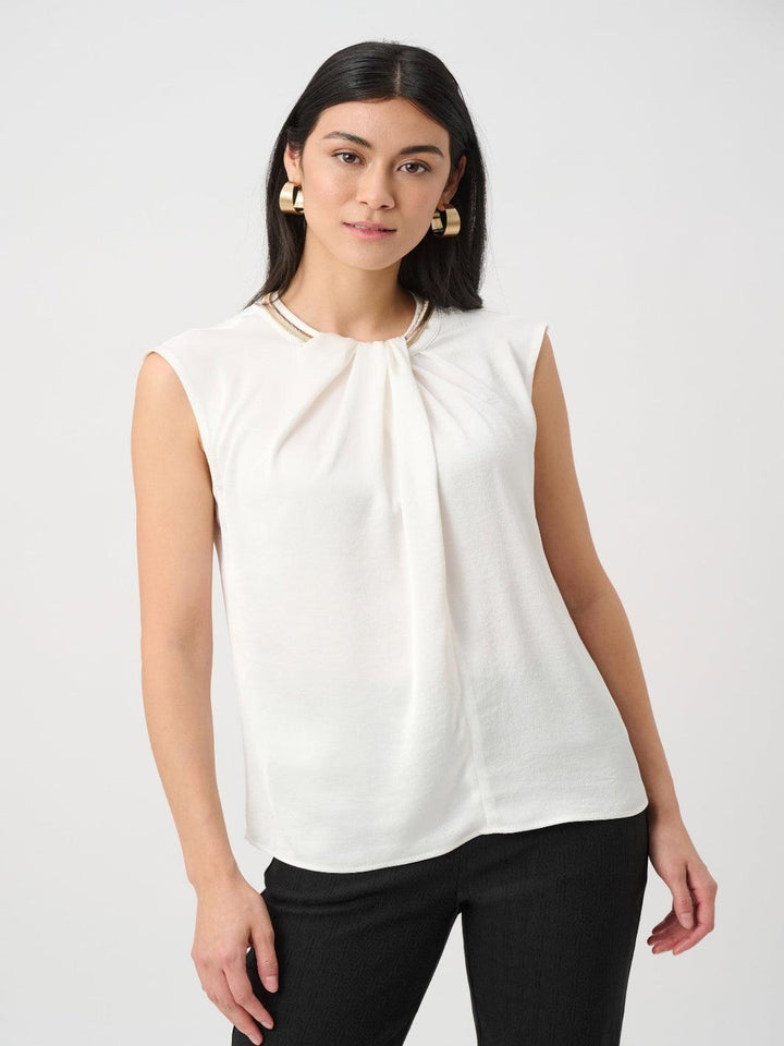 Joseph Ribkoff Draped Neck Top In Winter White 263168-Nicola Ross