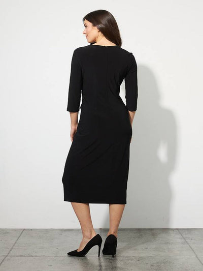 Joseph Ribkoff - Draped Sheath Dress in Black 223121-Nicola Ross