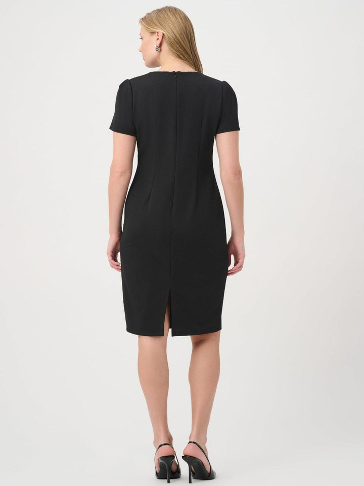 Joseph Ribkoff Embellished Bow Midi Dress In Black 264162-Nicola Ross