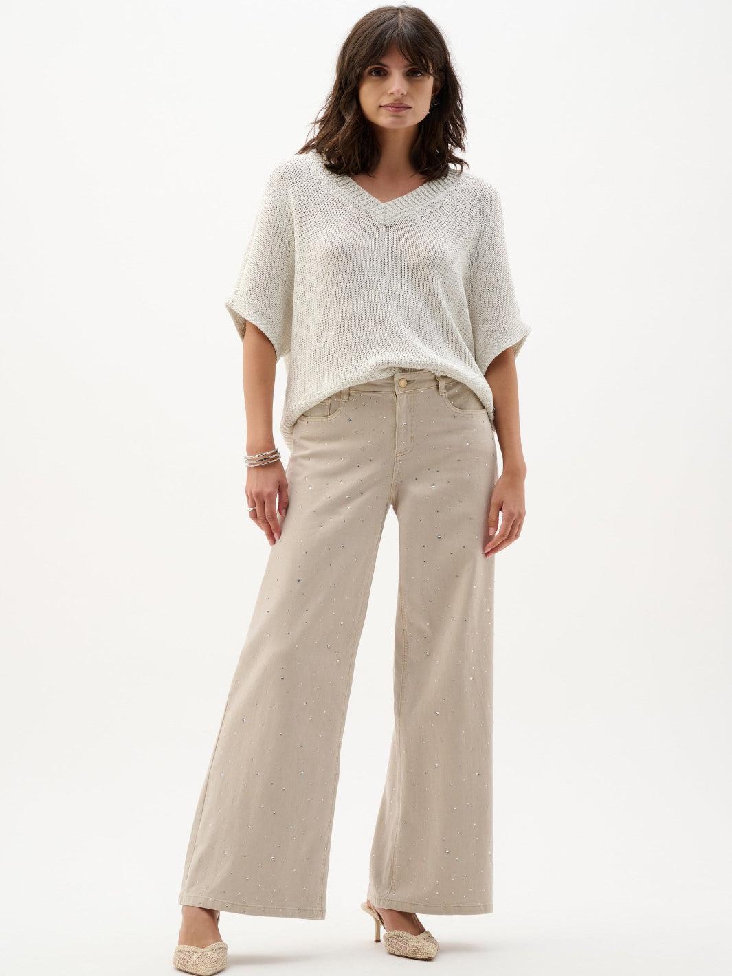 Joseph Ribkoff Embellished Jeans In Moonstone 262940-Nicola Ross