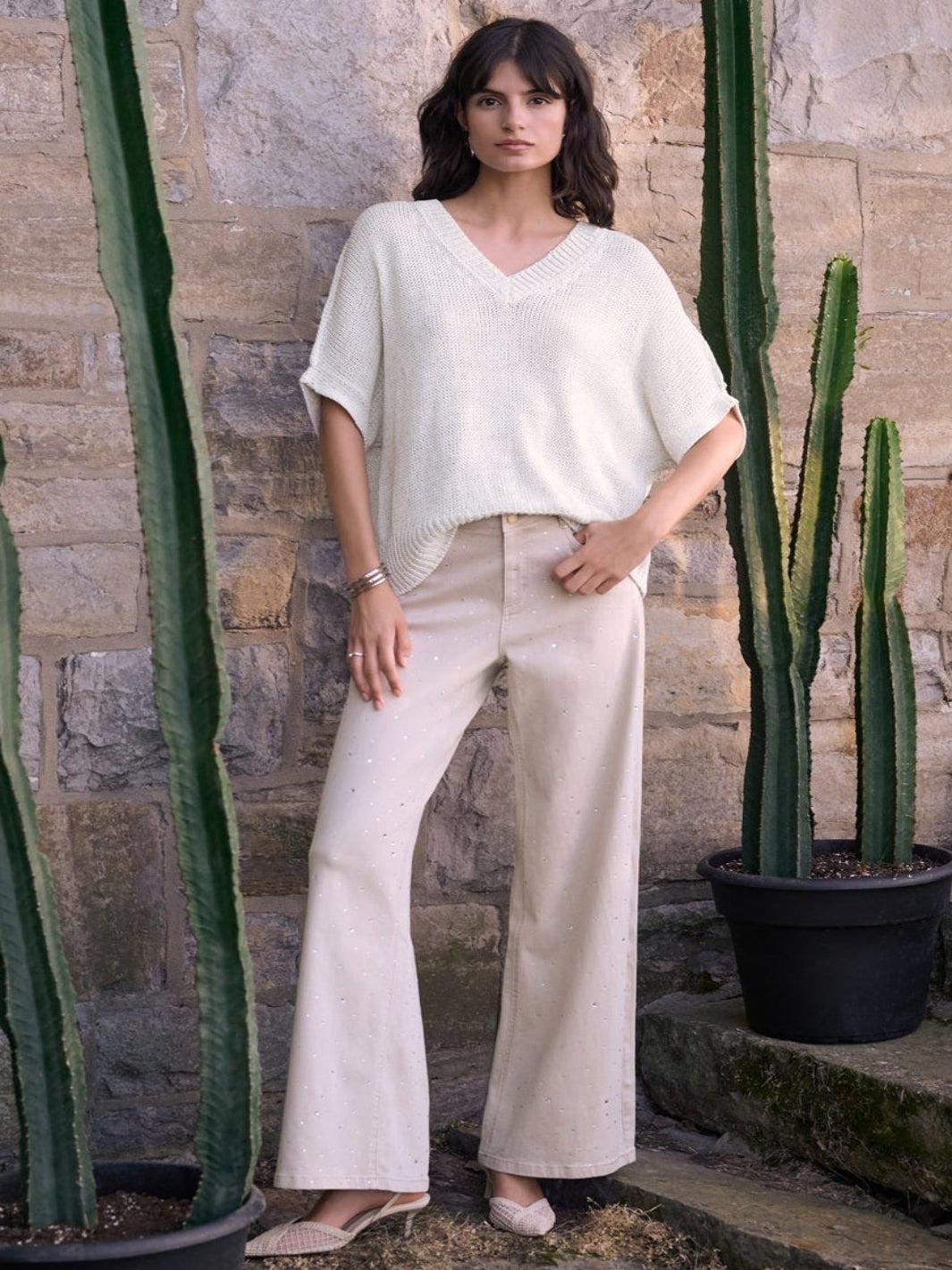 Joseph Ribkoff Embellished Jeans In Moonstone 262940-Nicola Ross