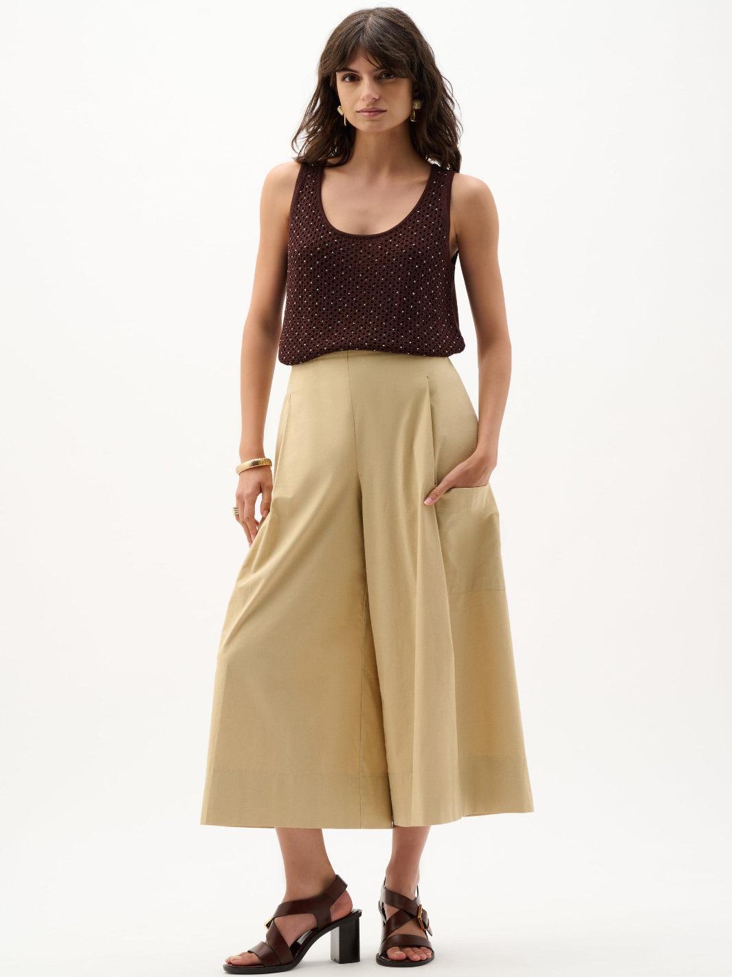 Joseph Ribkoff Embellished Knit Cami In Mahogony 262957-Nicola Ross
