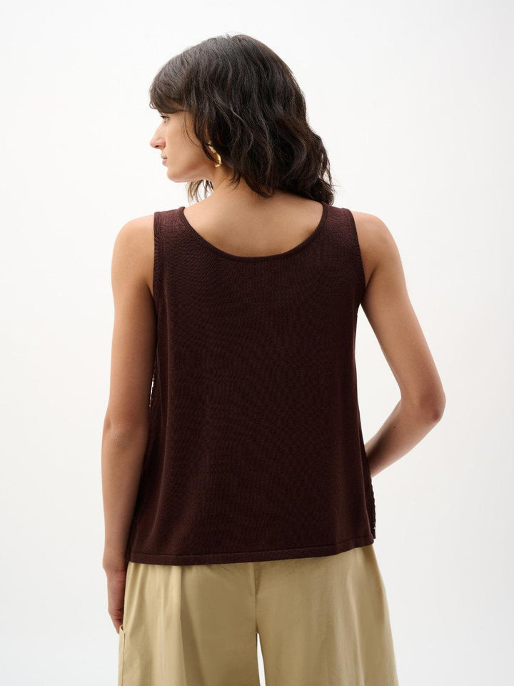 Joseph Ribkoff Embellished Knit Cami In Mahogony 262957-Nicola Ross
