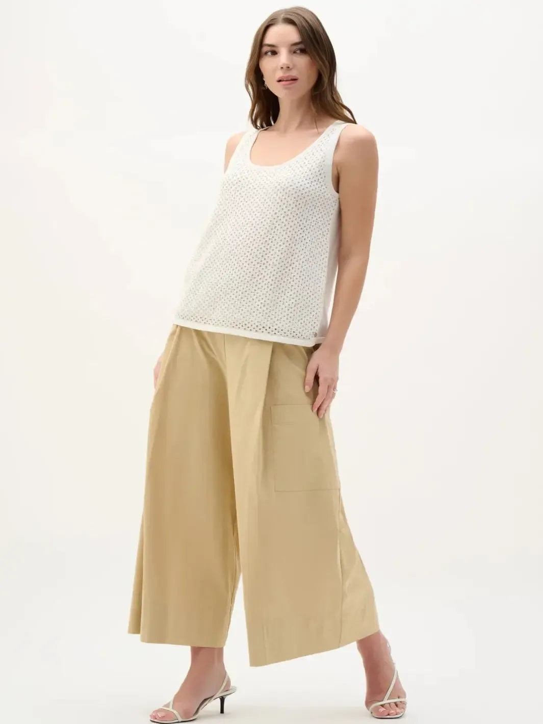 Joseph Ribkoff Embellished Knit Cami In White 262957-Nicola Ross