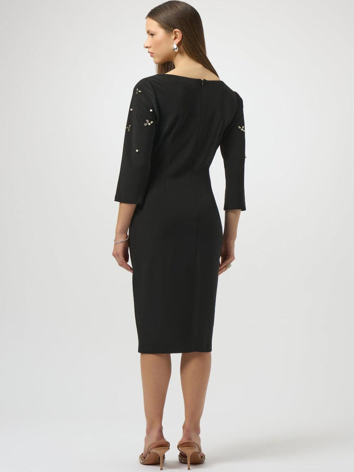 Joseph Ribkoff Embellished Midi Dress In Black 254007-Nicola Ross