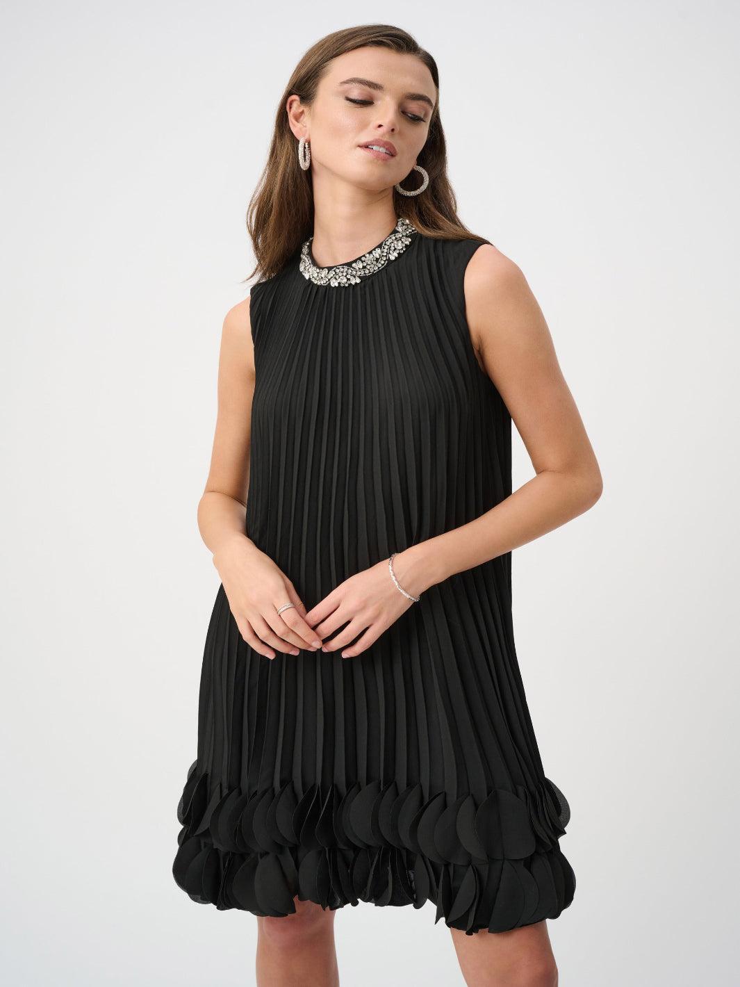 Joseph Ribkoff Embellished Mini Dress In Black 263738-Nicola Ross