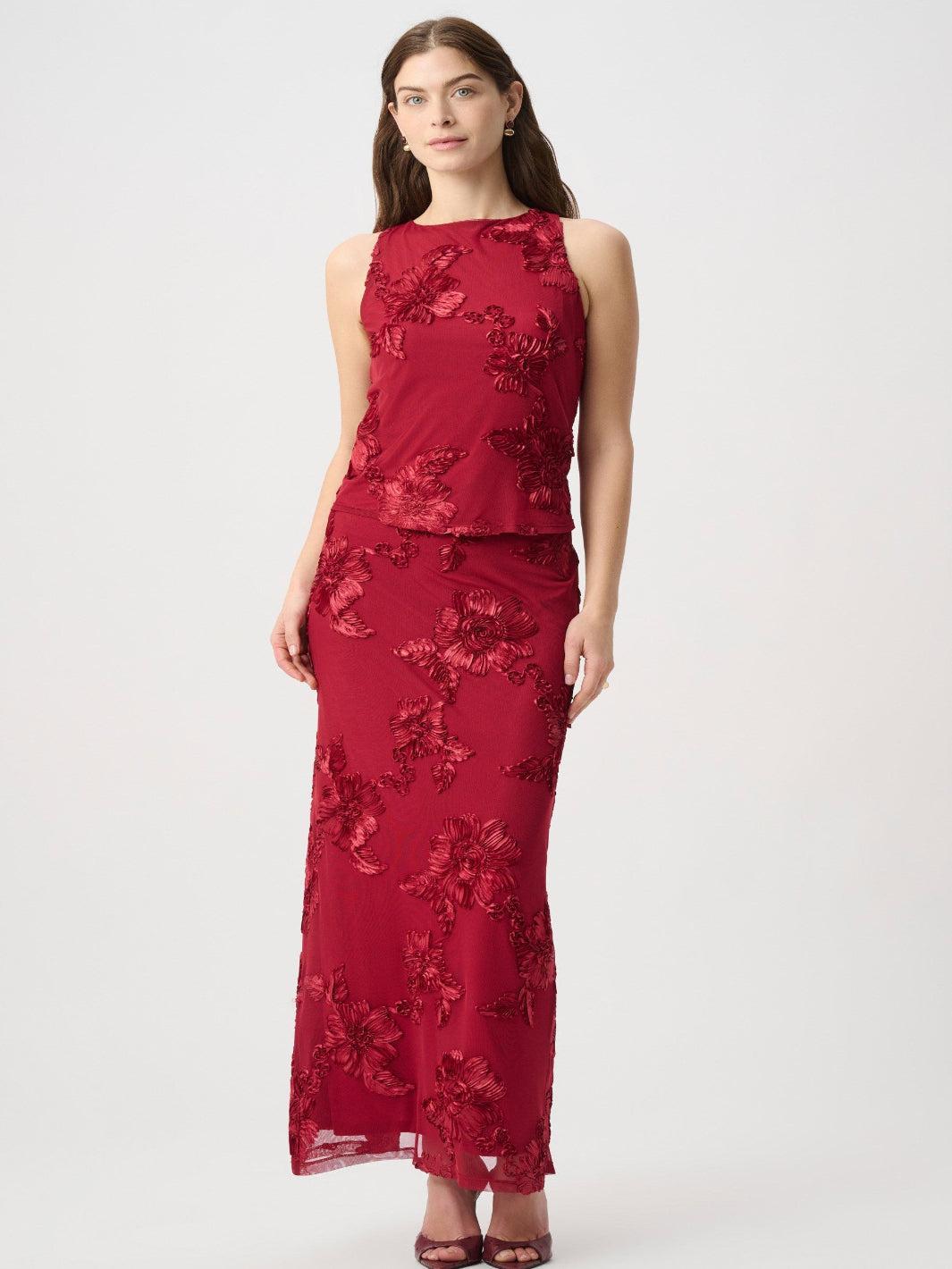 Joseph Ribkoff Embellished Sleeveless Top In Deep Cherry 264141-Nicola Ross