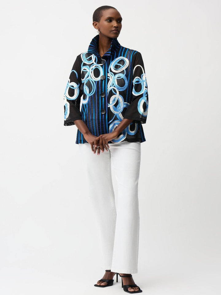 Joseph Ribkoff Embroidered Jacket In Black/Multi 261904-Nicola Ross