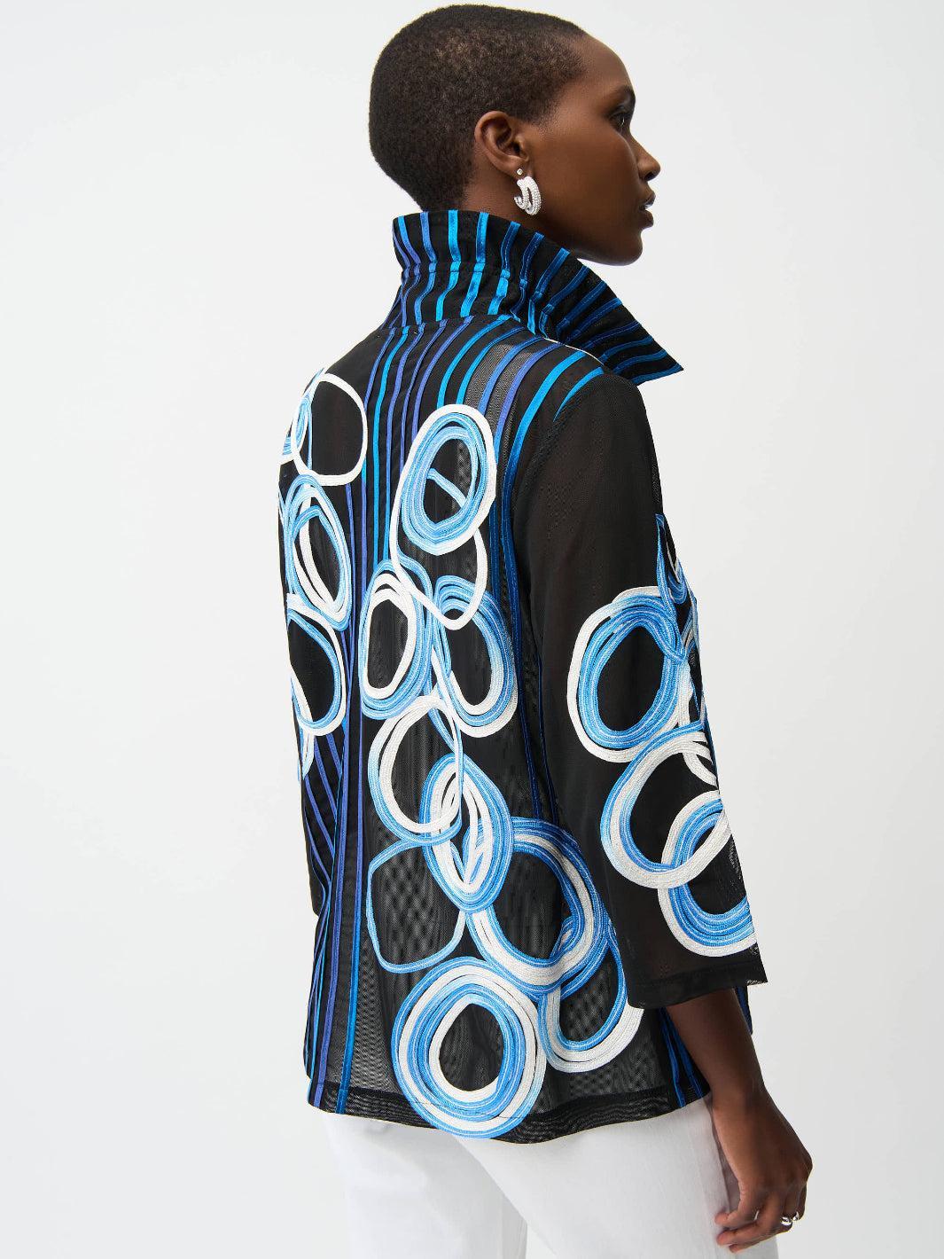 Joseph Ribkoff Embroidered Jacket In Black/Multi 261904-Nicola Ross