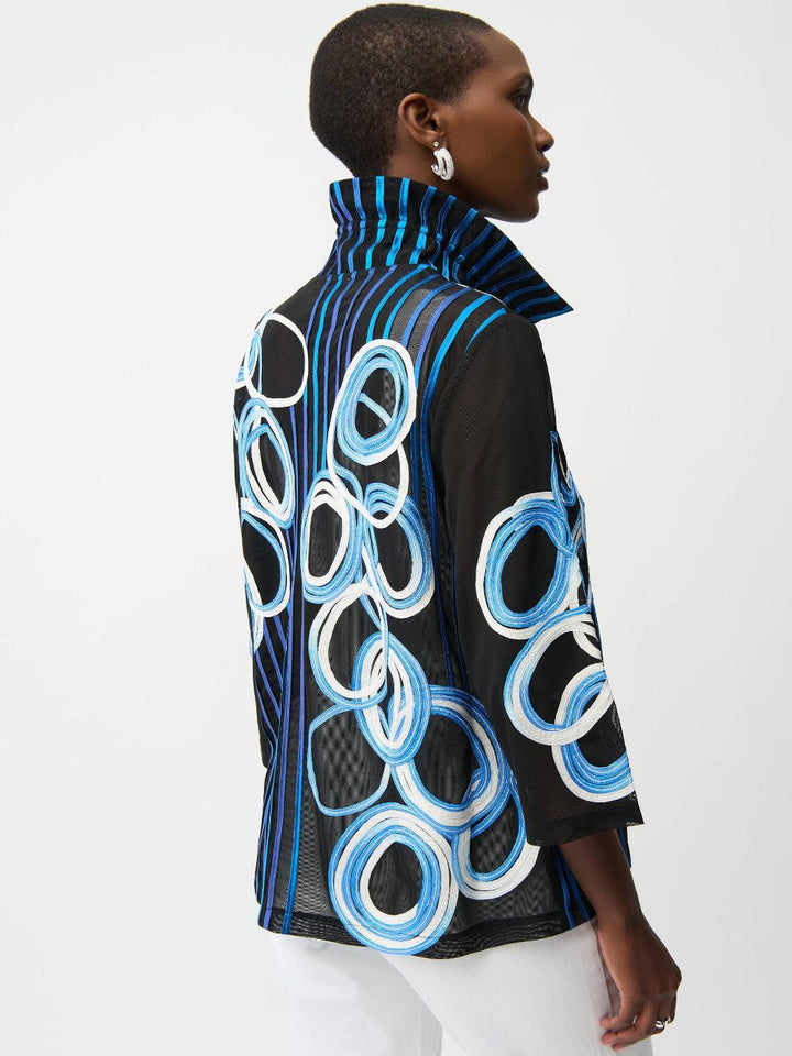 Joseph Ribkoff Embroidered Jacket In Black/Multi 261904-Nicola Ross