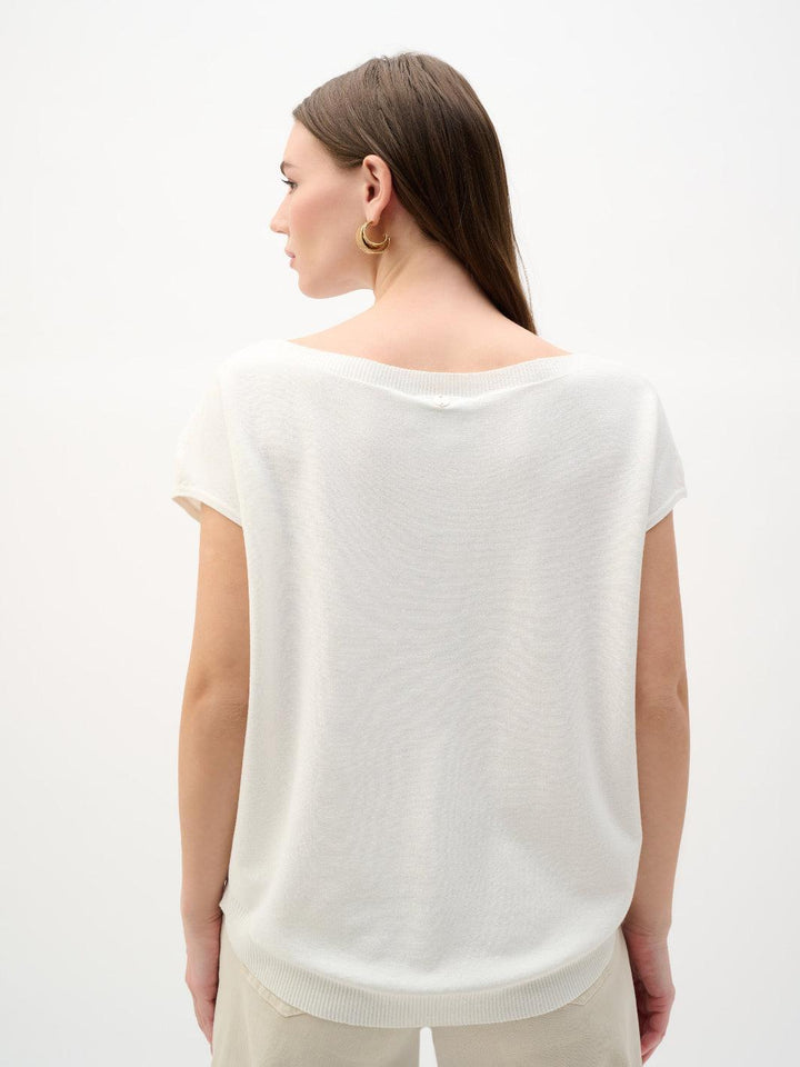 Joseph Ribkoff Embroidered Top In Vanilla 262942-Nicola Ross