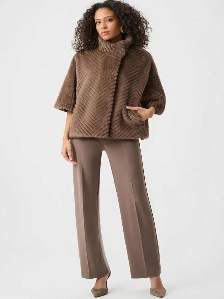 Joseph Ribkoff Faux Fur Cape Jacket In Mink 263917-Nicola Ross