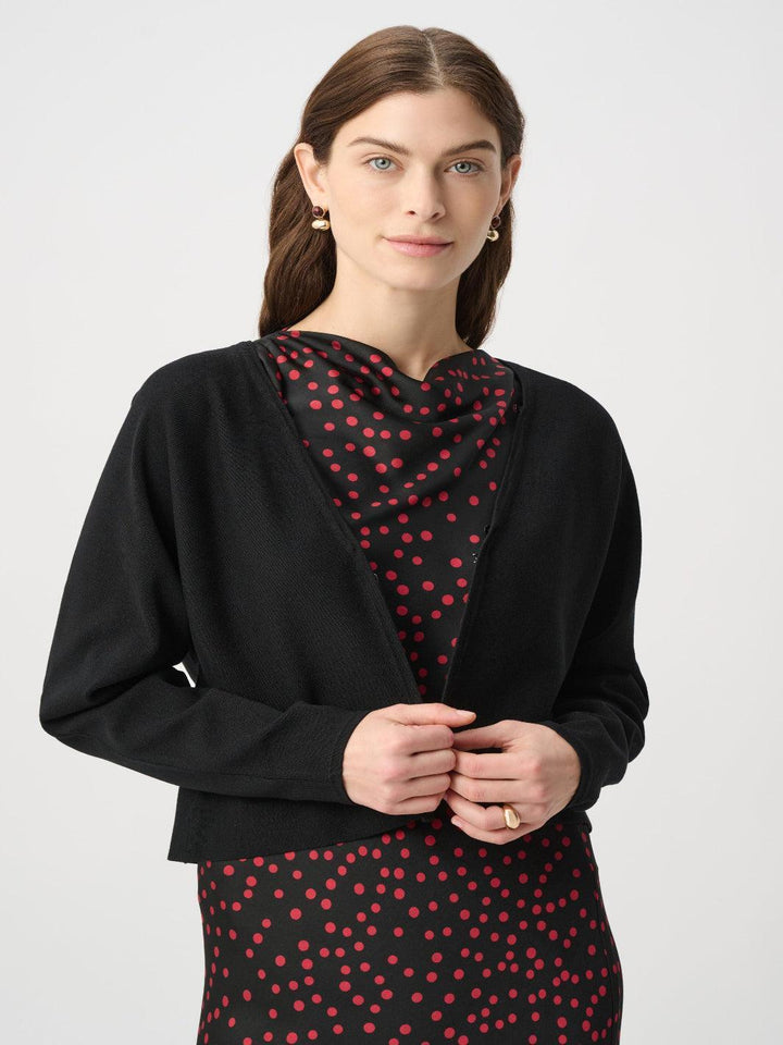 Joseph Ribkoff Faux Fur Cardigan In Black 264955-Nicola Ross