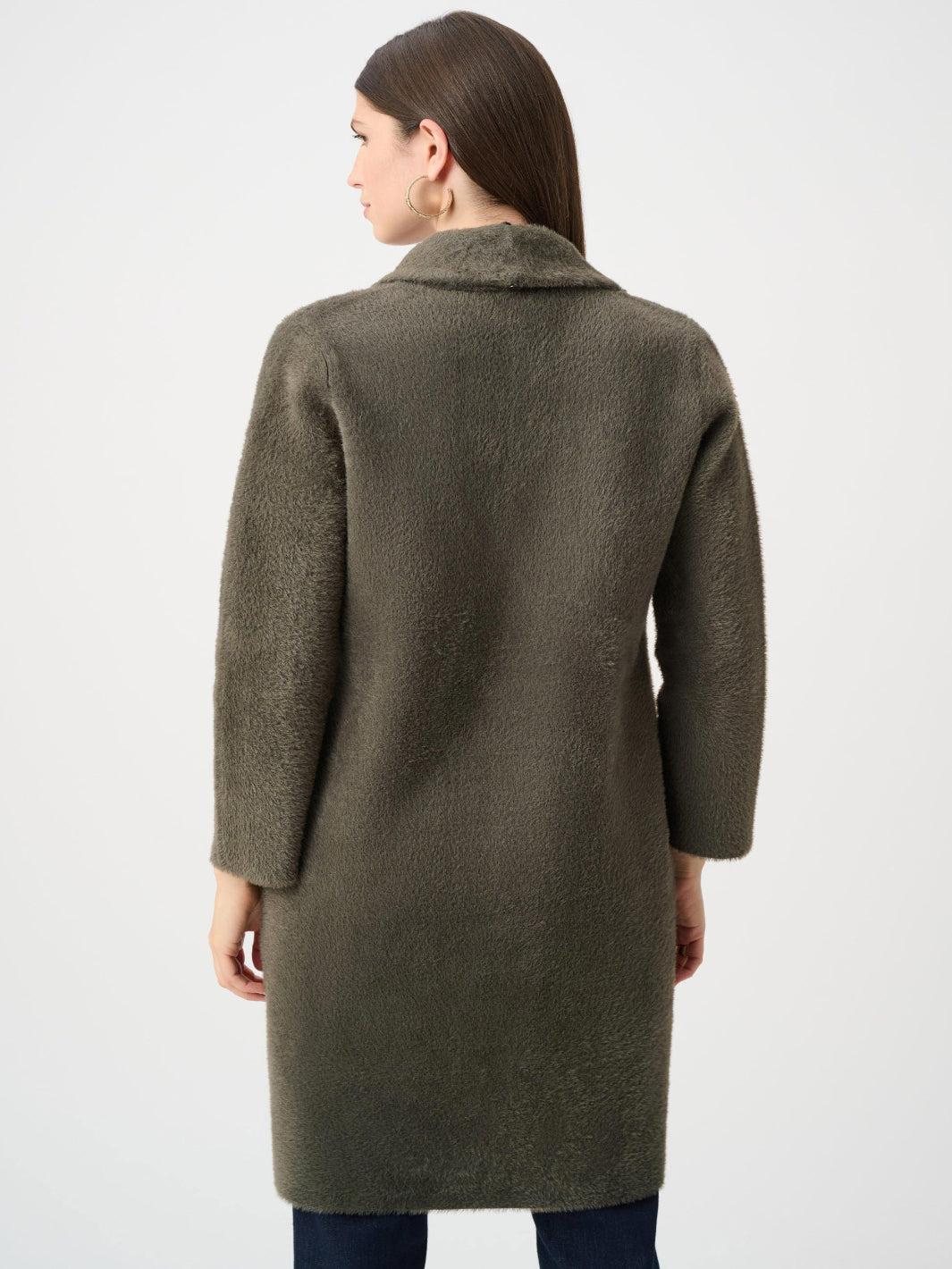 Joseph Ribkoff Faux Fur Coat In Avocado 263973-Nicola Ross