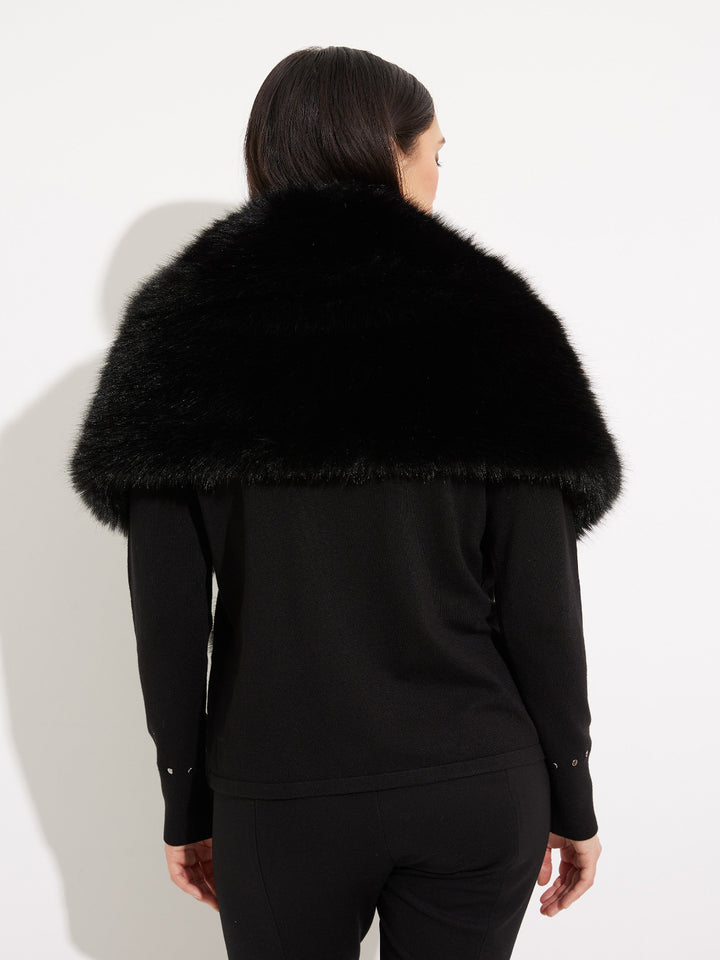 Joseph Ribkoff Faux Fur Cover up In Black 233796F25-Nicola Ross