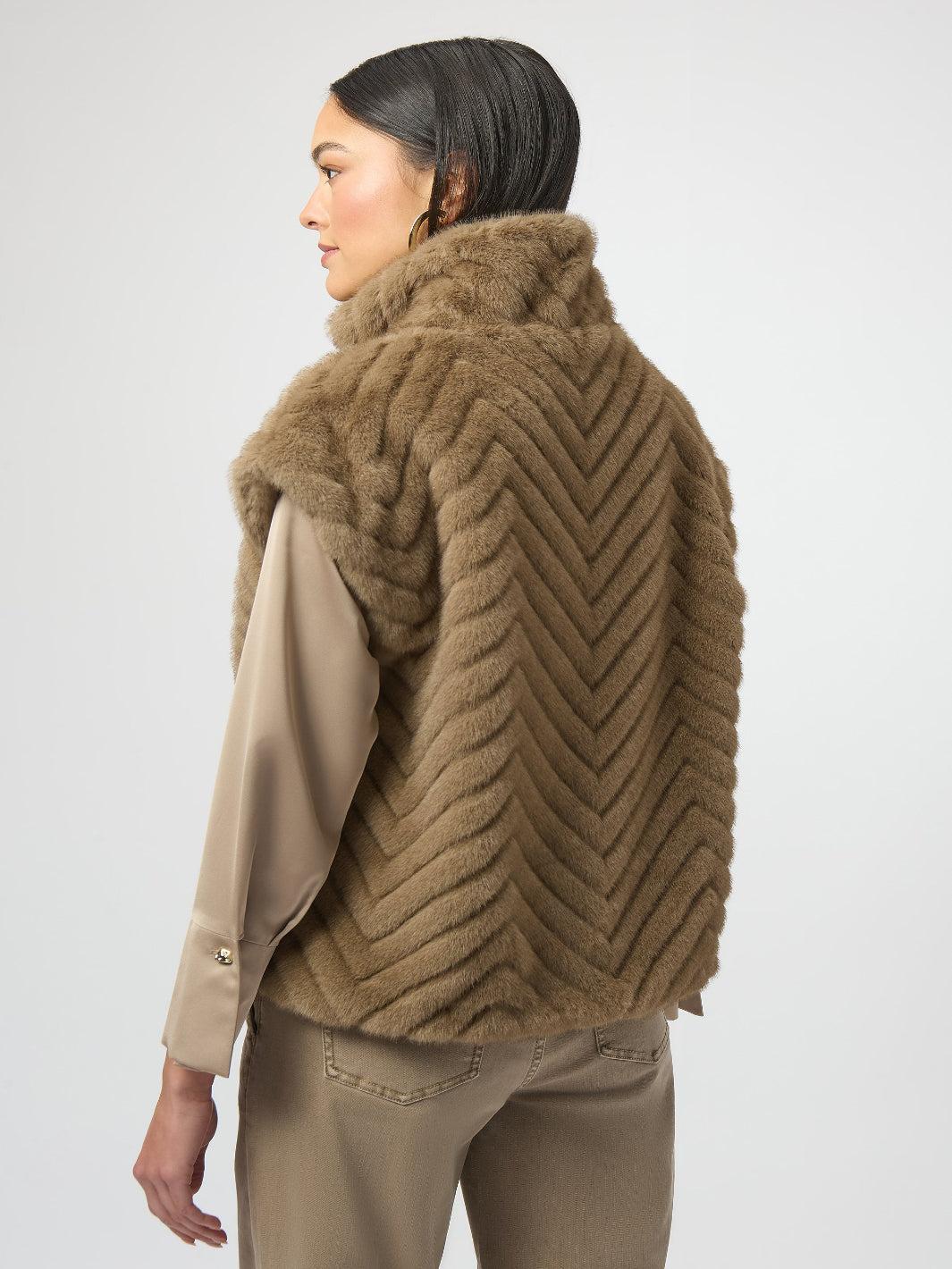 Joseph Ribkoff Faux Fur Jacket In Mink 254906-Nicola Ross