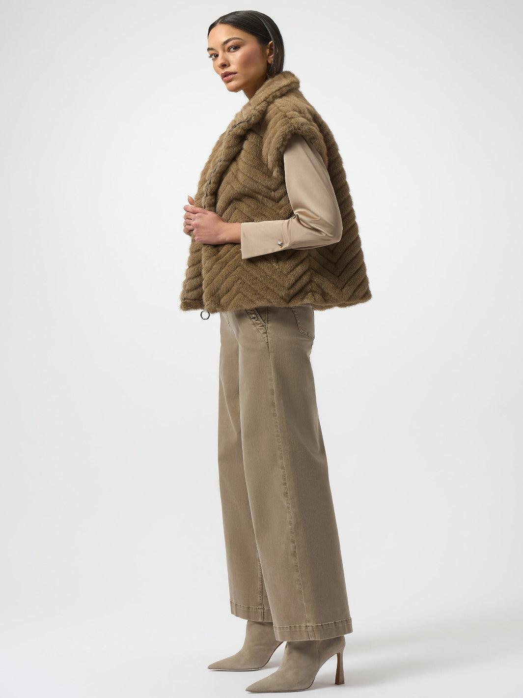 Joseph Ribkoff Faux Fur Jacket In Mink 254906-Nicola Ross