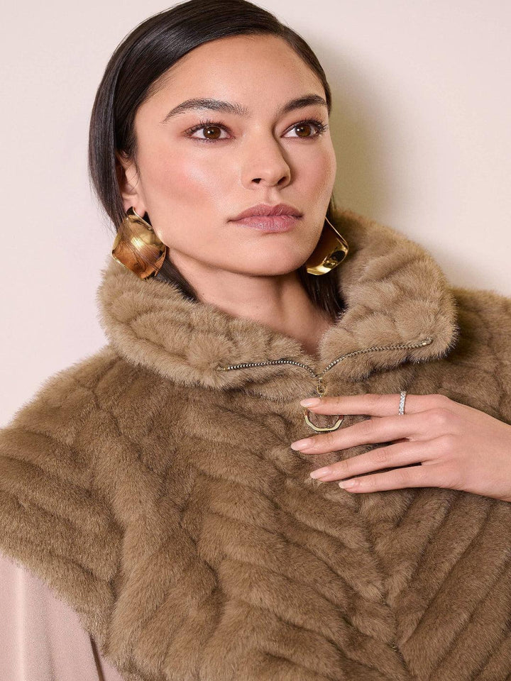 Joseph Ribkoff Faux Fur Jacket In Mink 254906-Nicola Ross