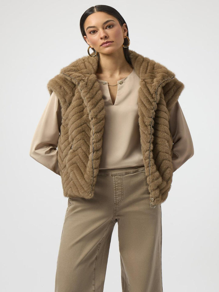 Joseph Ribkoff Faux Fur Jacket In Mink 254906-Nicola Ross