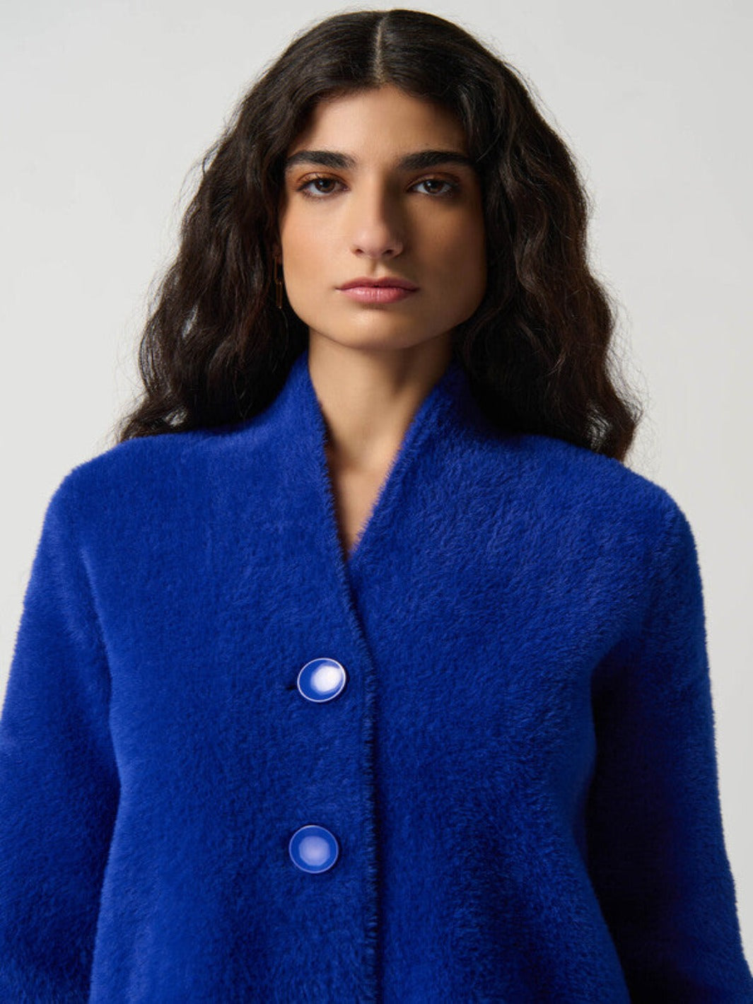 Joseph Ribkoff - Faux Fur Long Jacket in Royal Sapphie 234906-Nicola Ross