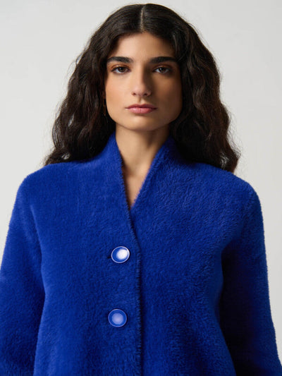 Joseph Ribkoff - Faux Fur Long Jacket in Royal Sapphie 234906-Nicola Ross
