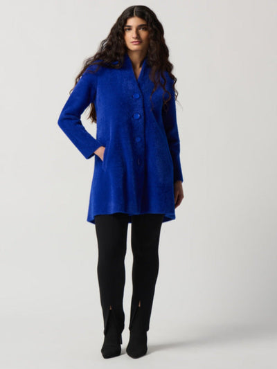 Joseph Ribkoff - Faux Fur Long Jacket in Royal Sapphie 234906-Nicola Ross