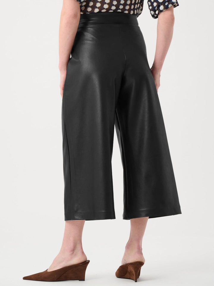 Joseph Ribkoff Faux Leather Culotte Trouser In Black 263096 -Nicola Ross