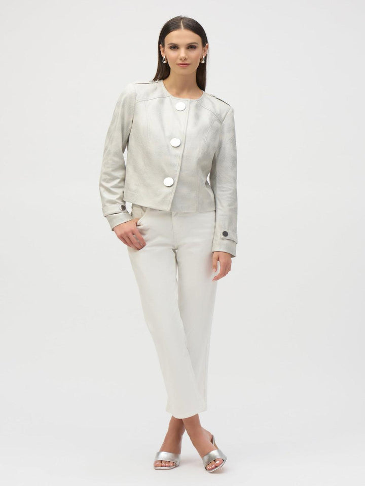 Joseph Ribkoff Faux Suede Boxy Jacket In Moonstone 252918-Nicola Ross