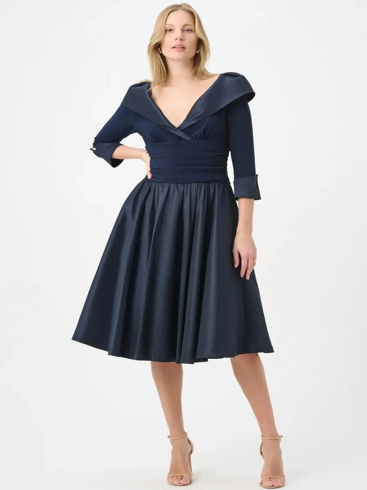 Joseph Ribkoff Fit & Flare Midi Dress In Midnight Blue 264723-Nicola Ross