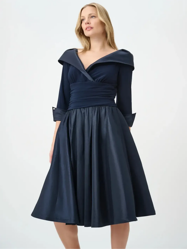 Joseph Ribkoff Fit & Flare Midi Dress In Midnight Blue 264723-Nicola Ross