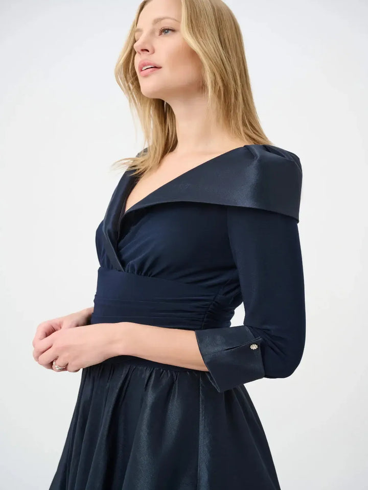 Joseph Ribkoff Fit & Flare Midi Dress In Midnight Blue 264723-Nicola Ross
