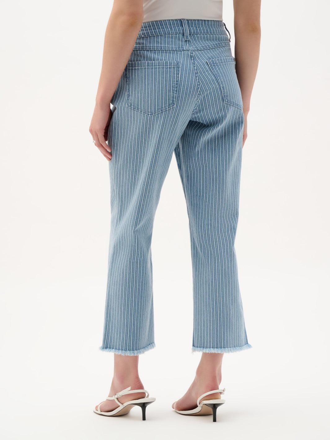 Joseph Ribkoff Flare Jeans With Stripes In Blue/White 262934