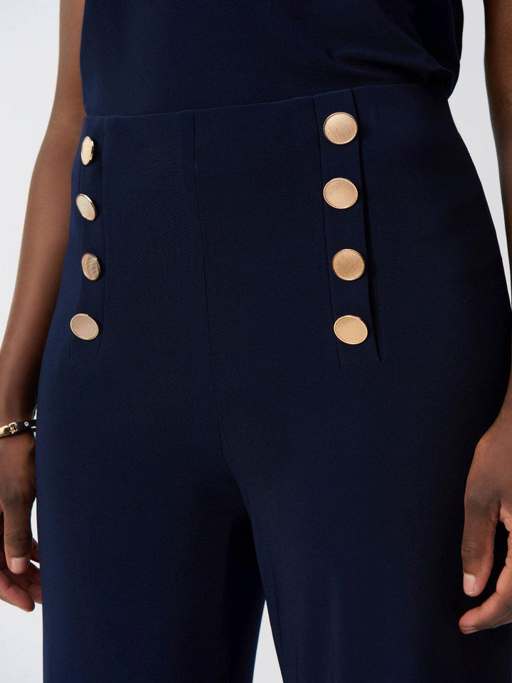 Joseph Ribkoff Flare Mid-rise Formal Trousers In Midnight Blue 251028-Nicola Ross