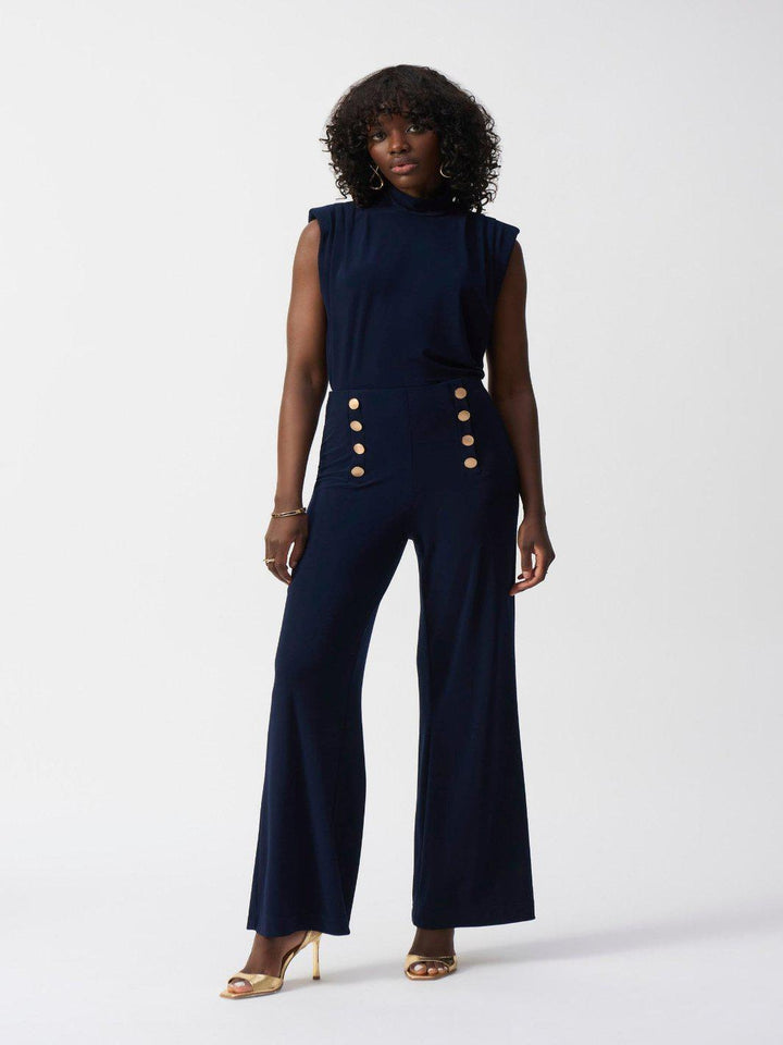 Joseph Ribkoff Flare Mid-rise Formal Trousers In Midnight Blue 251028-Nicola Ross