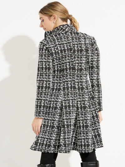 Joseph Ribkoff - Flared Checkered Jacket in Black/White 233167-Nicola Ross