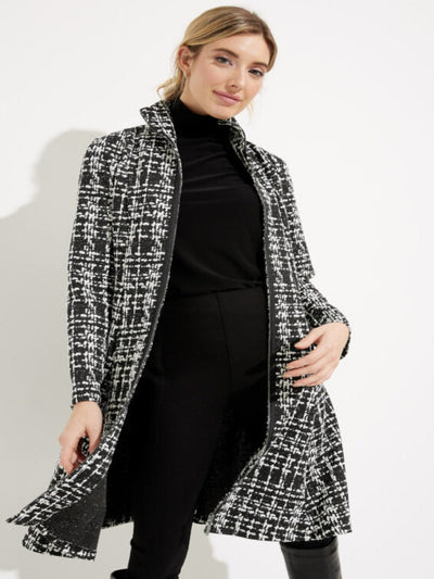Joseph Ribkoff - Flared Checkered Jacket in Black/White 233167-Nicola Ross