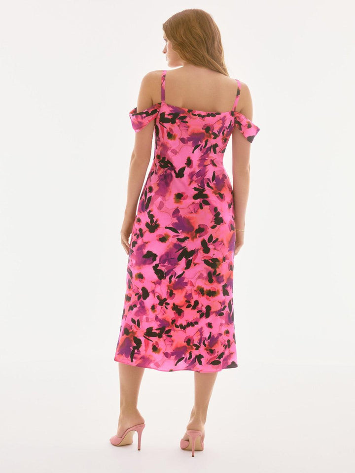 Joseph Ribkoff Floral Midi Dress In Black/Multi 251737-Occasion Wear-Guest of the wedding-Nicola Ross