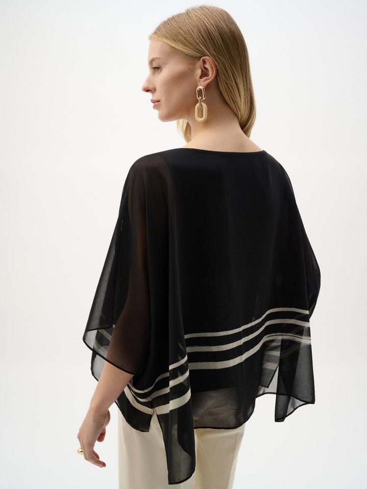 Joseph Ribkoff Flowy Abstract Top In Black 262200-Nicola Ross
