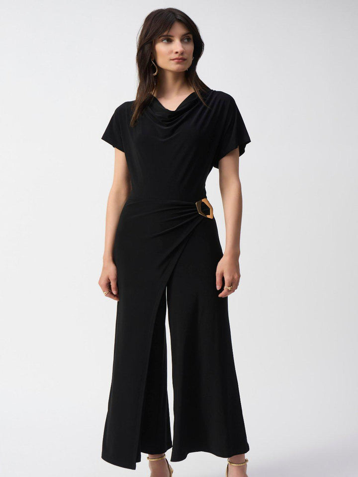 Joseph Ribkoff Formal Draped Jumpsuit In Black 251043-Nicola Ross