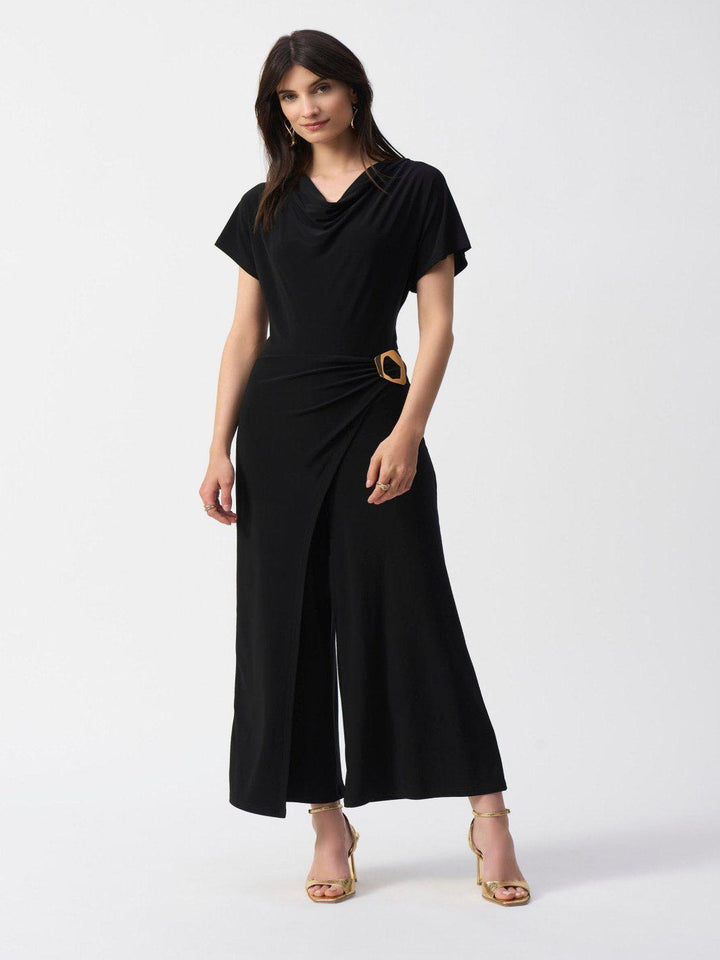 Joseph Ribkoff Formal Draped Jumpsuit In Black 251043-Nicola Ross